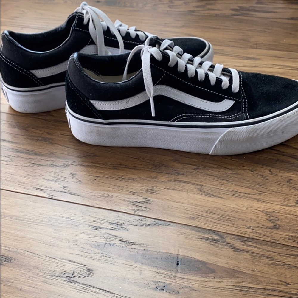 Black platform vans